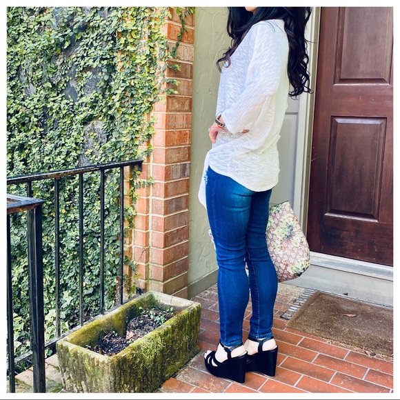 White tie front dolman sleeves loose fit tunic - Picture 3 of 8